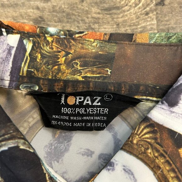 Vintage Men’s Dog‎ Hunting Polyester Long Sleeve Button Up Shirt Size Large - Picture 4 of 8